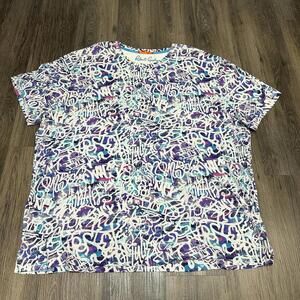 Robert Graham Men's 4Xl Graffiti Art AOP Multicolor Graphic T Shirt Cotton
